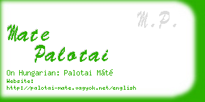 mate palotai business card