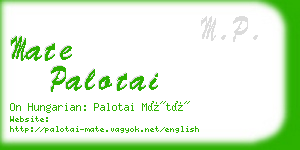 mate palotai business card